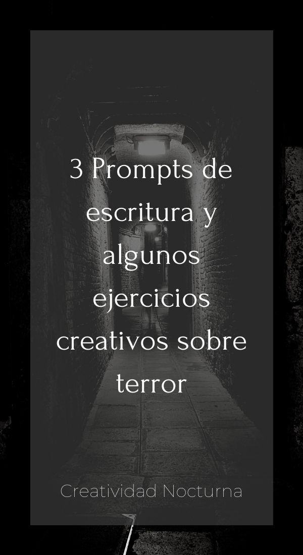 portada 3 prompts de escritura y algunos ejercicios creatios sobre terror