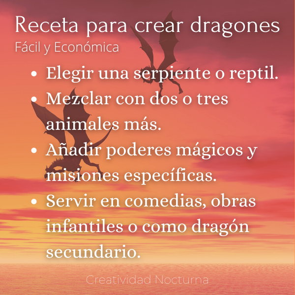 ejercicio creativo Receta para crear dragones