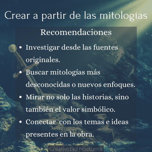 Recomendaciones para crear a partir de las mitologías.