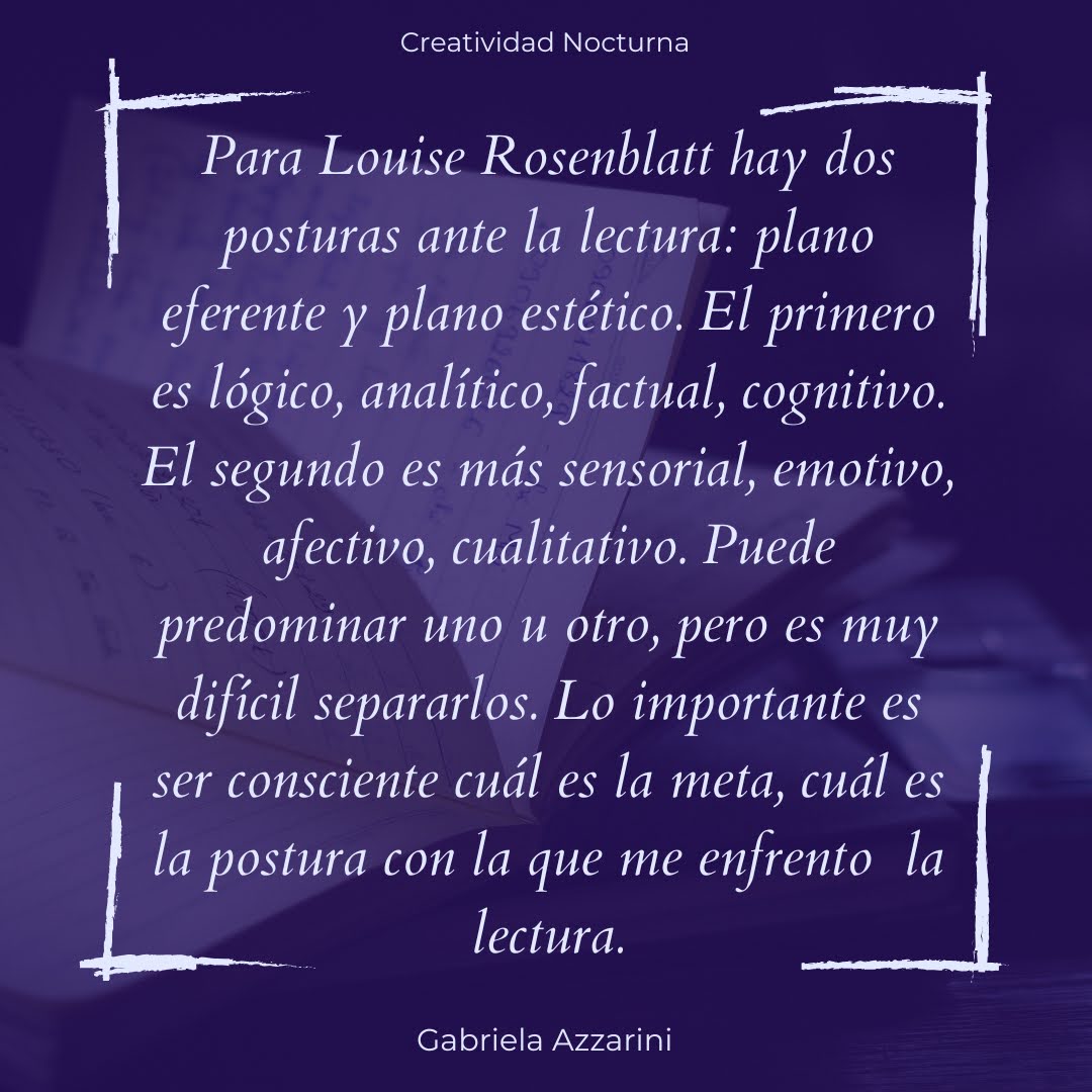 Las dos formas de lectura según Rossenblat: informativa y estética